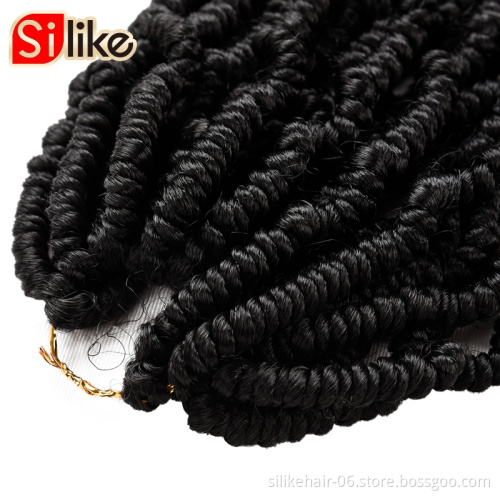 Top Quality 18 inch 24 strands Pre Twisted Passion Twist Crochet Hair Pre-looped Fluffy Crochet Braid Hair Ombre Synthetic Braid
